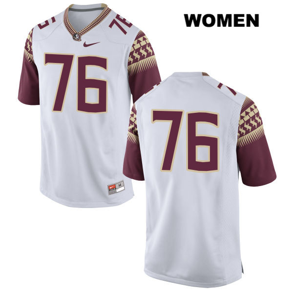 Women's NCAA Nike Florida State Seminoles #76 Rick Leonard College No Name White Stitched Authentic Football Jersey VXM5169LK